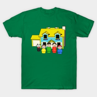 Brunette Family With Yellow House T-Shirt